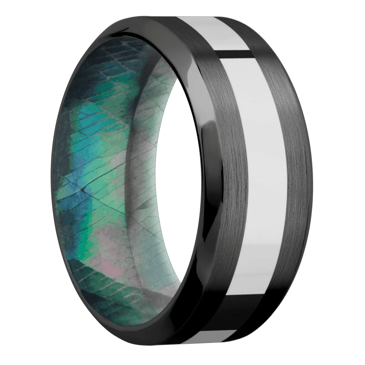 Zirconium + Satin , Polish Finish + Black Mother of Pearl