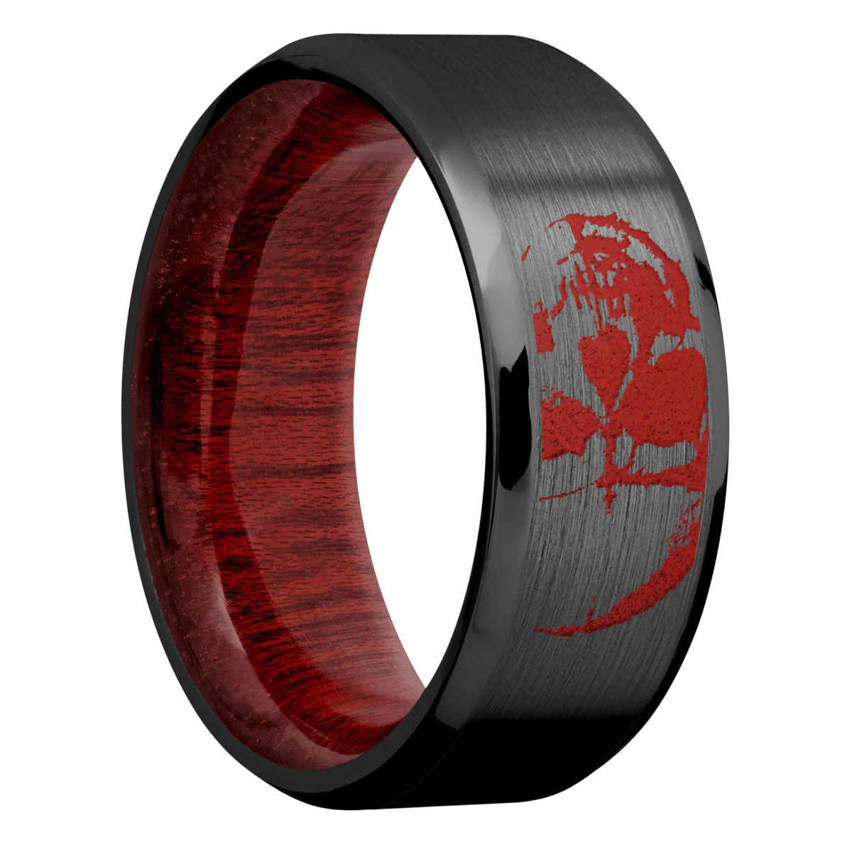 Zirconium + Satin , Polish Finish + Blood Wood