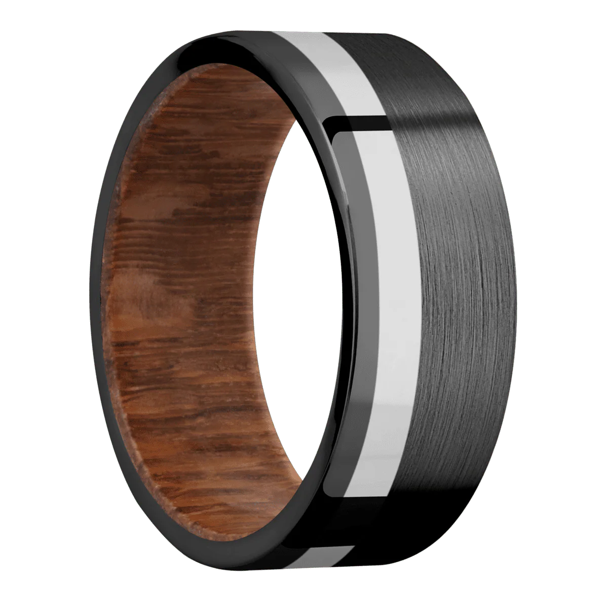 Zirconium + Satin , Polish Finish + Leopard Wood