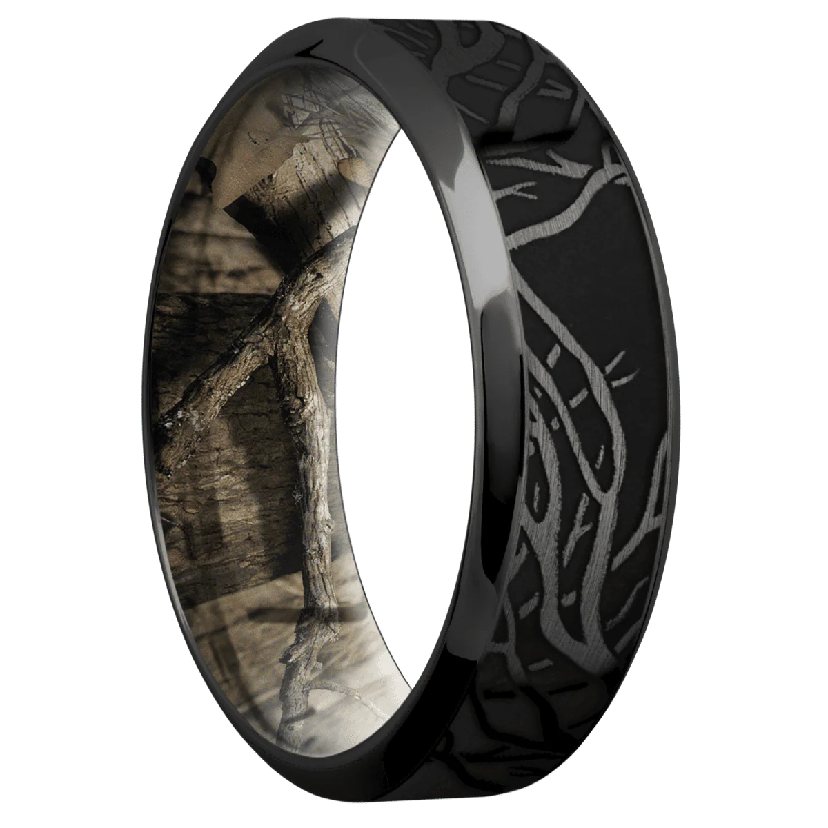Zirconium + Satin , Polish Finish + MossyOak Break Up Infinity