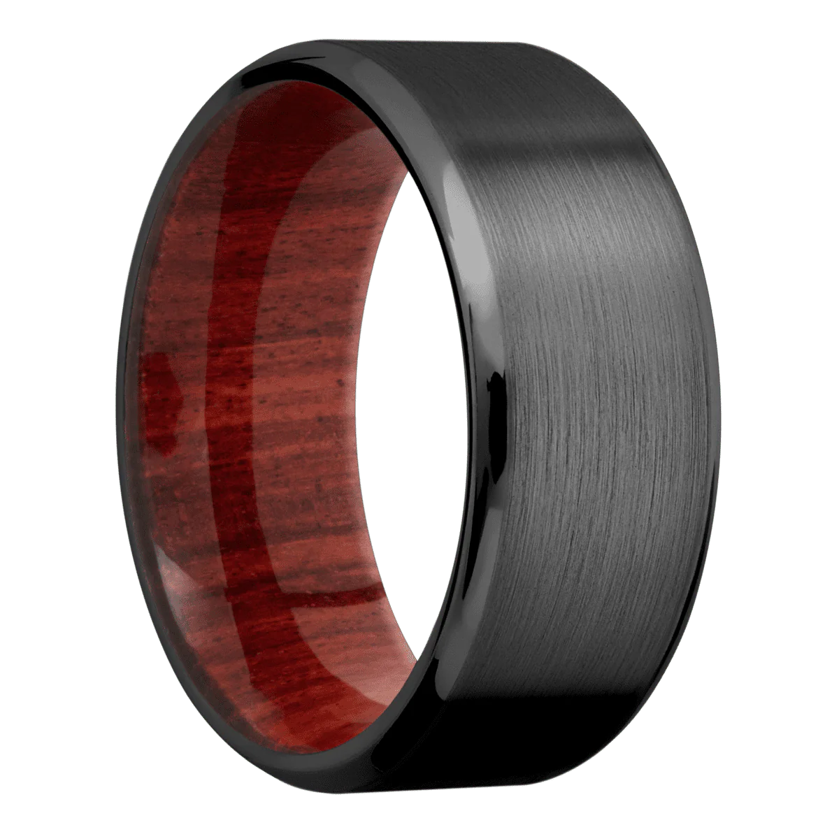 Zirconium + Satin , Polish Finish + Red Heart