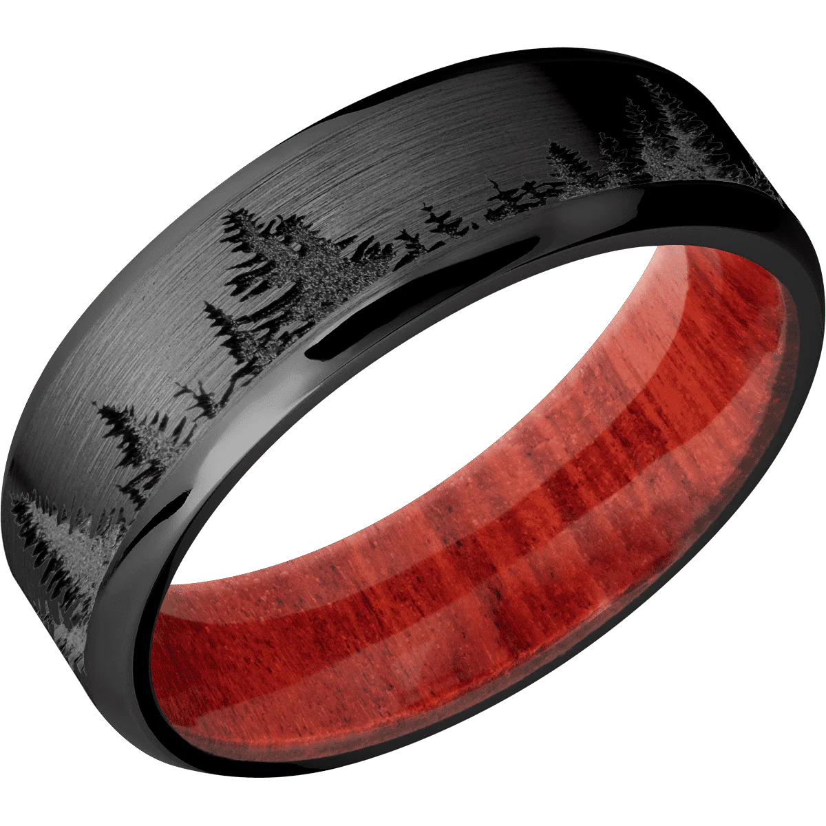 Zirconium + Satin , Polish Finish + Red Heart - Image 2