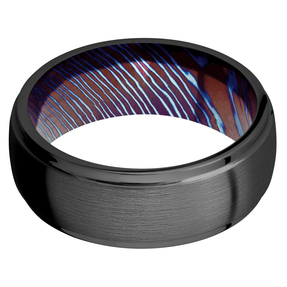 Zirconium + Satin , Polish Finish + Titanium Damascus - Image 3