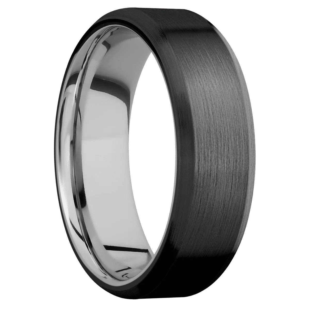 Zirconium + Satin , Satin Finish + 10K White Gold
