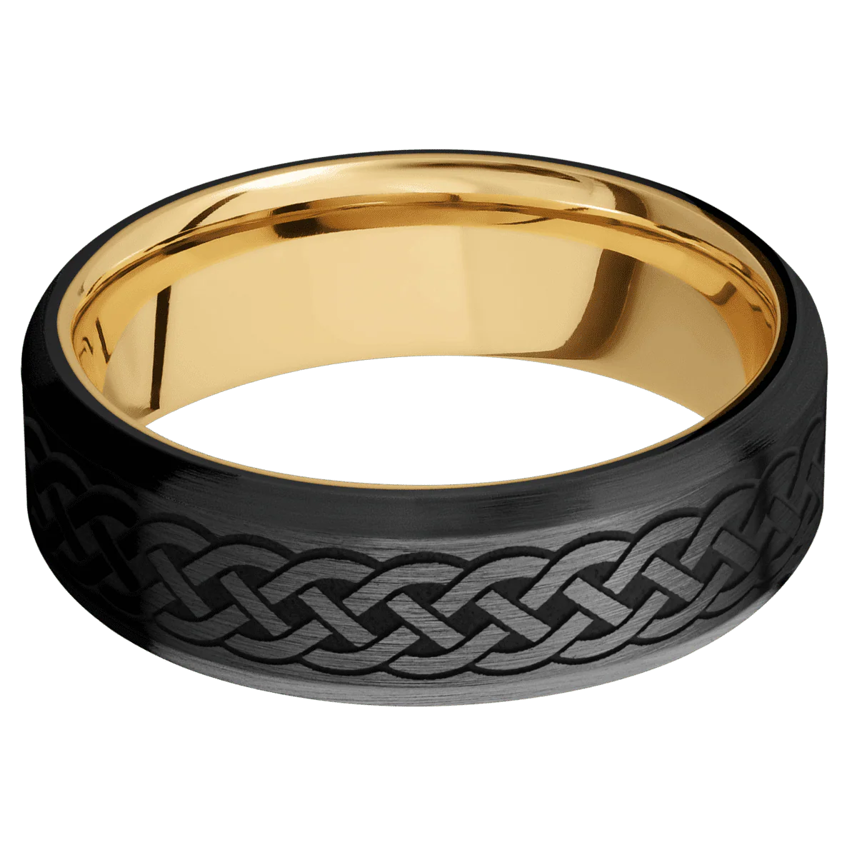 Zirconium + Satin , Satin Finish + 10K Yellow Gold - Image 3