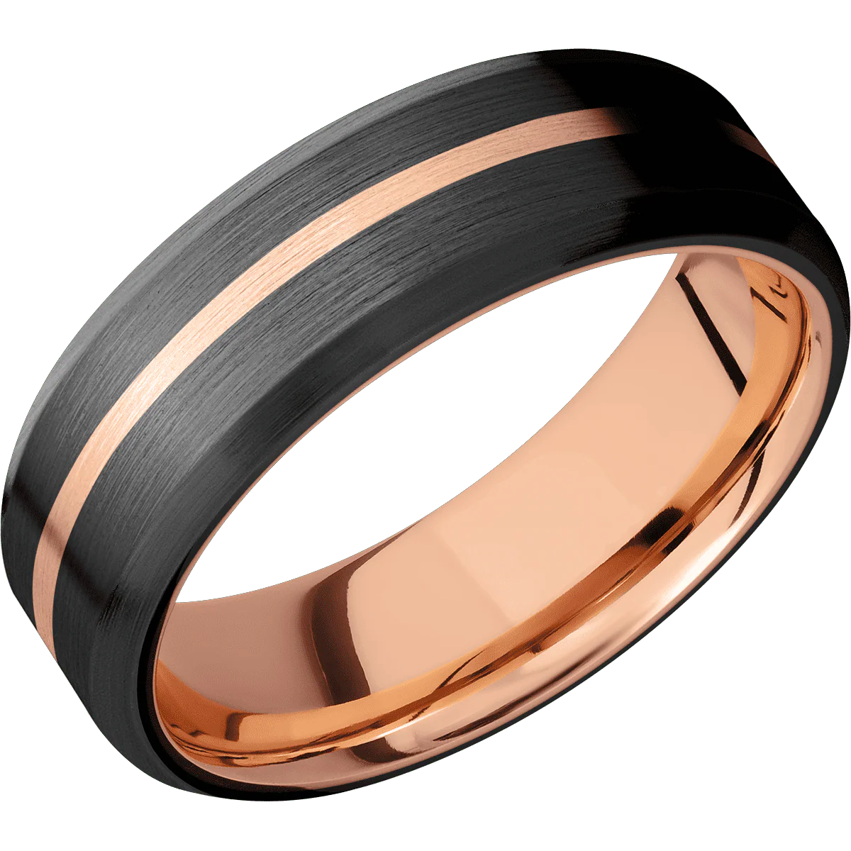 Zirconium + Satin , Satin Finish + 14K Rose Gold - Image 2