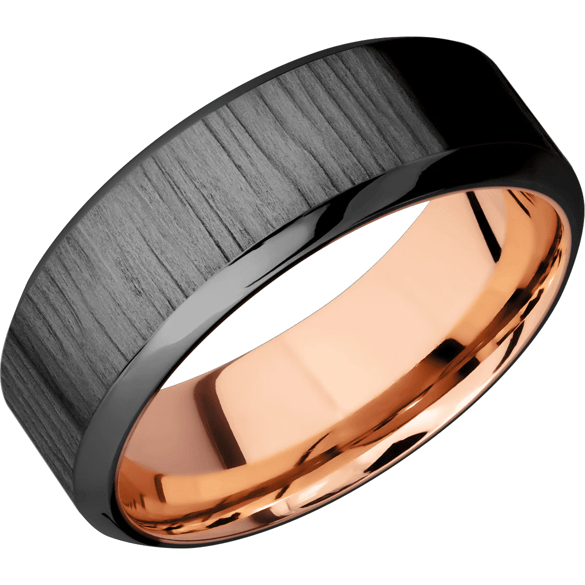 Zirconium + Treebark1 , Polish Finish + 14K Rose Gold - Image 2