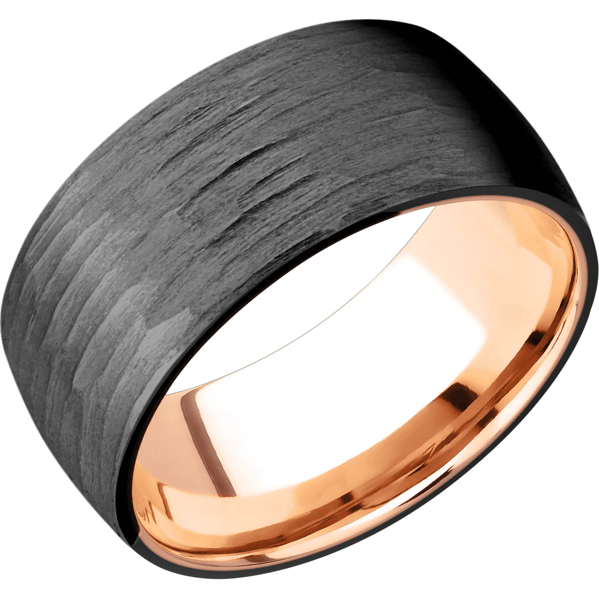 Zirconium + Treebarkh Finish + 14K Rose Gold - Image 2